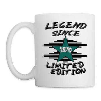 LEGEND SINCE 1970, wahre Legenden - Tasse - Weiß - Links