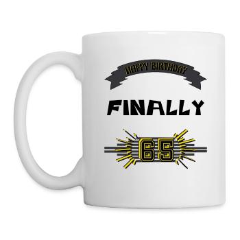 Joyeux anniversaire, 65e anniversaire, cadeau, - Mug blanc - blanc - Gauche