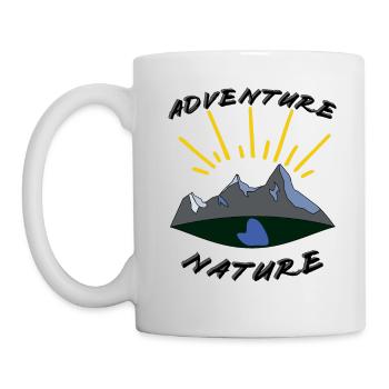 Adenture Nature, Aventure Nature, Camping - Mug blanc - blanc - Gauche