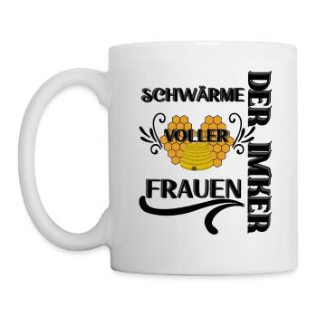 Der Imker, schwärme voller Frauen, Imkerei, Helden - Tasse - Weiß - Links