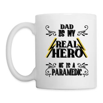 Dad my real Hero, Paramedic, Pride, Gift, - Mug - white - Left