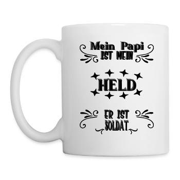 Mein Papi, mein Held, Soldat, Stolz, Geschenk, - Tasse - Weiß - Links