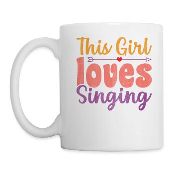 Cette fille aime chanter chanteuse - Mug blanc - blanc - Gauche