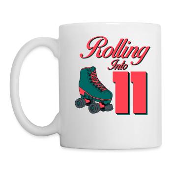 Roller skating birthday 11 years old - Mug - white - Left