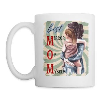 Best MOM - Mirror Of Myself Vintage - Tasse - Weiß - Links