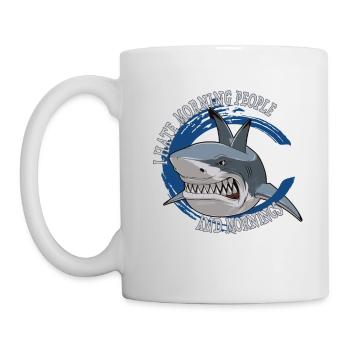 Hai Shark Morgenmuffel - Je déteste les gens du matin - Mug blanc - blanc - Gauche