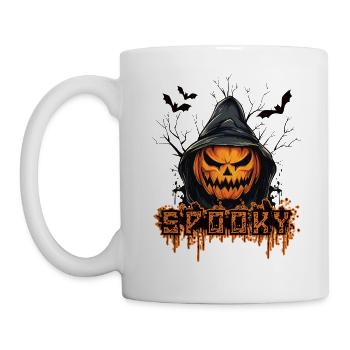 Citrouille effrayante - Mug blanc - blanc - Gauche