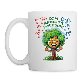 Freundlicher Baum - dunkel - Tasse - Weiß - Links