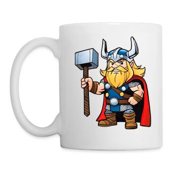 Niedlicher Thor im Comic Style - Tasse - Weiß - Links