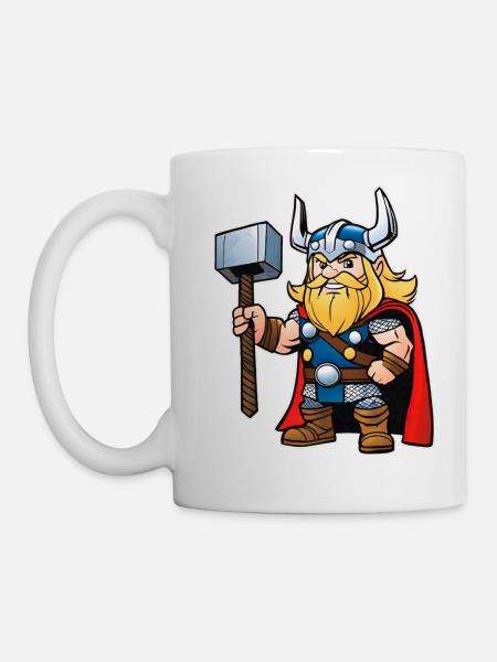 Niedlicher Thor im Comic Style - Tasse - Weiß