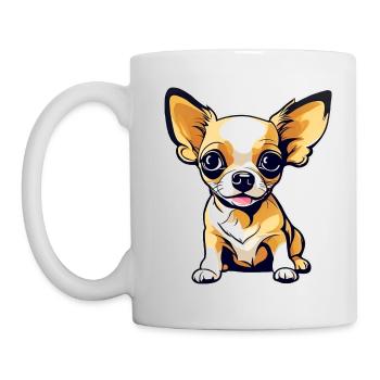 Niedlicher kleiner Chihuahua Hund im Comic Style - Tasse - Weiß - Links