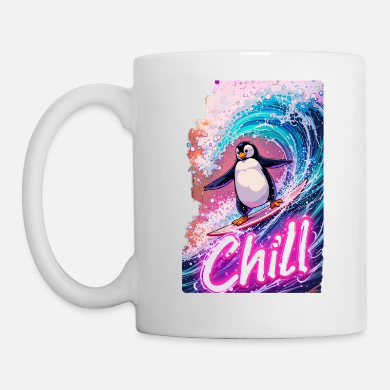 Surfing Penguin - Mug - white