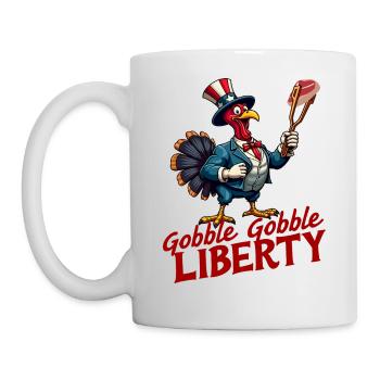 Gobble Gobble Liberty - Tasse - Weiß - Links