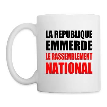 Die Republik fickt den Rassemblement National - Tasse - Weiß - Links