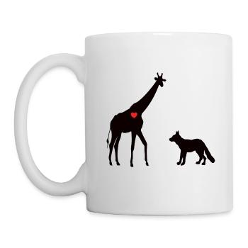 Giraffe und Wolf Gewaltfreie Kommunikation - Tasse - Weiß - Links