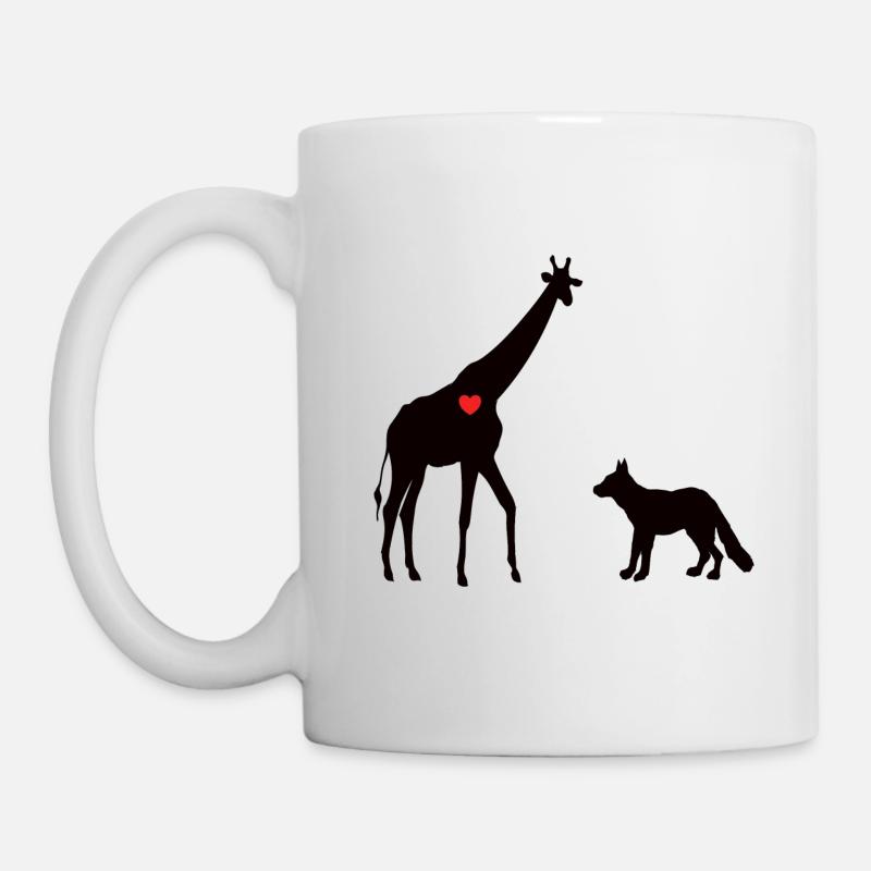 Giraffe und Wolf Gewaltfreie Kommunikation - Tasse - Weiß