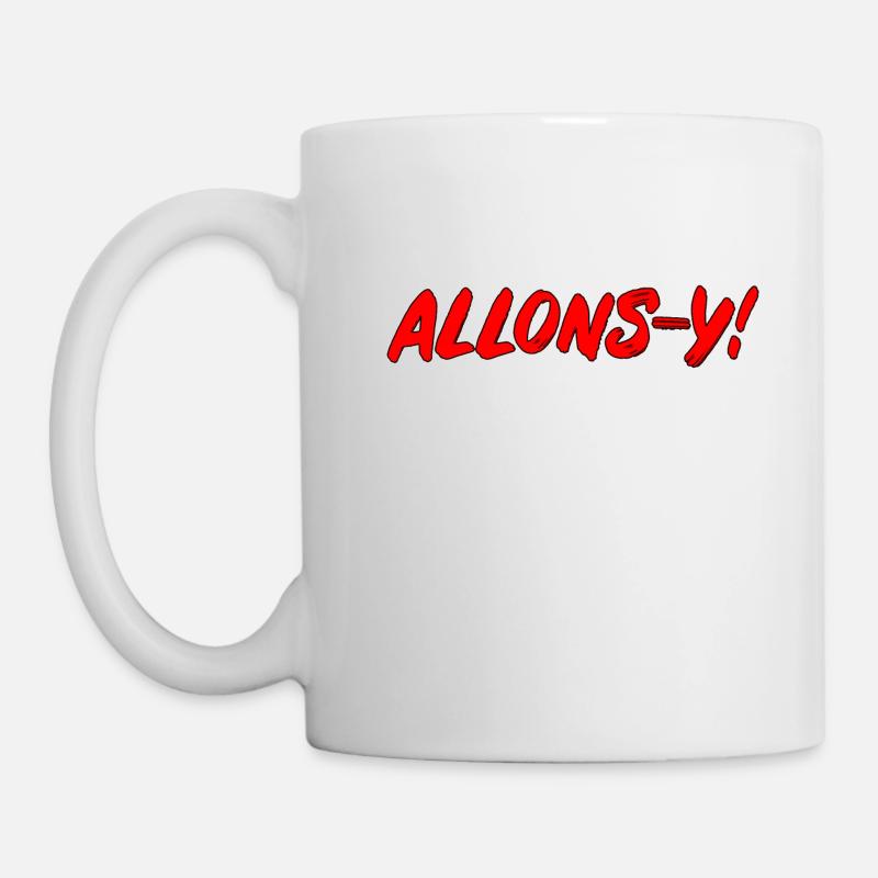 Allons-y! style bande dessinée lettrage pop art rouge - Mug blanc - blanc