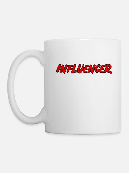 Influencer - kräftiger Popart Schriftzug - Tasse - Weiß