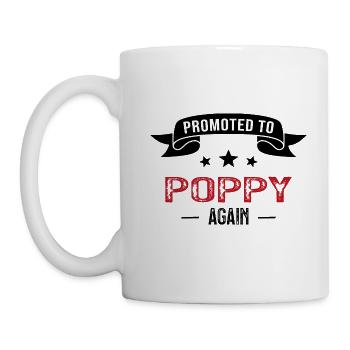 Promoted To Poppy Again Pregnancy Announce - Mug blanc - blanc - Gauche