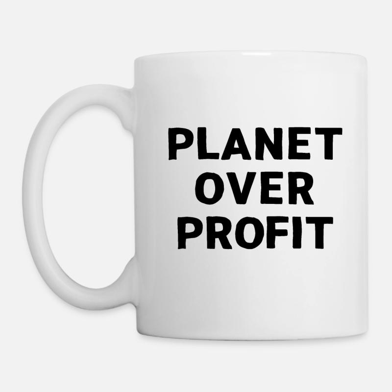 Citation militant écologiste Planet over profit - Mug blanc - blanc