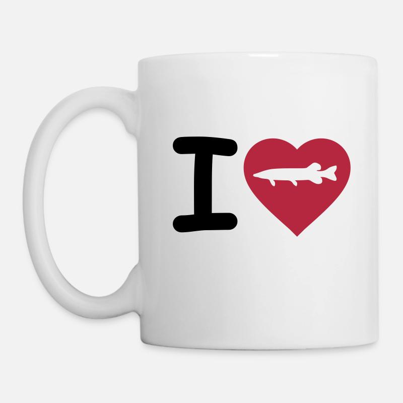 Fishing - I love pike - Mug - white