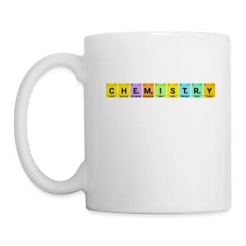 Tableau périodique des éléments de lettrage chimique - Mug blanc - blanc - Gauche