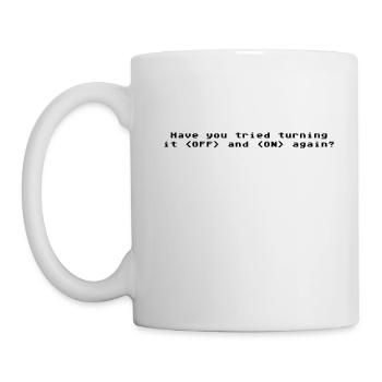 Éteignez et rallumez l'ordinateur - Mug blanc - blanc - Gauche