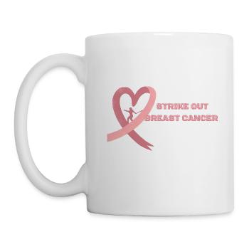 Strike Out Breast Cancer Pink Cancer Awareness - Mug - white - Left