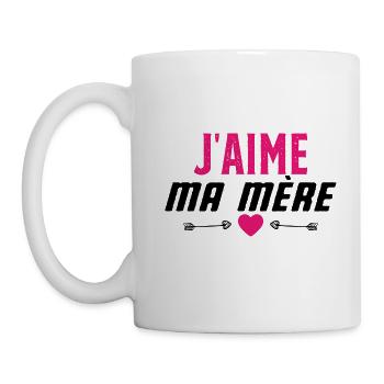 J’aime ma mère fête des mères - Mug blanc - blanc - Gauche