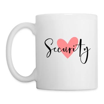 Security rosa Herz Junggesellinnenabschied - Tasse - Weiß - Links