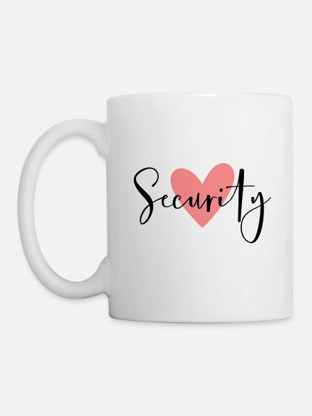 Security rosa Herz Junggesellinnenabschied - Tasse - Weiß