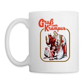 GRUß VOM KRAMPUS RETRO WICKED NIKOLAUS GESCHENK - Tasse - Weiß - Links