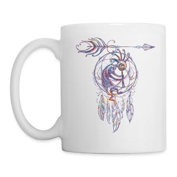 Native American Filigree Kokopelli Dreamcatcher 3 - Tasse - Weiß - Links