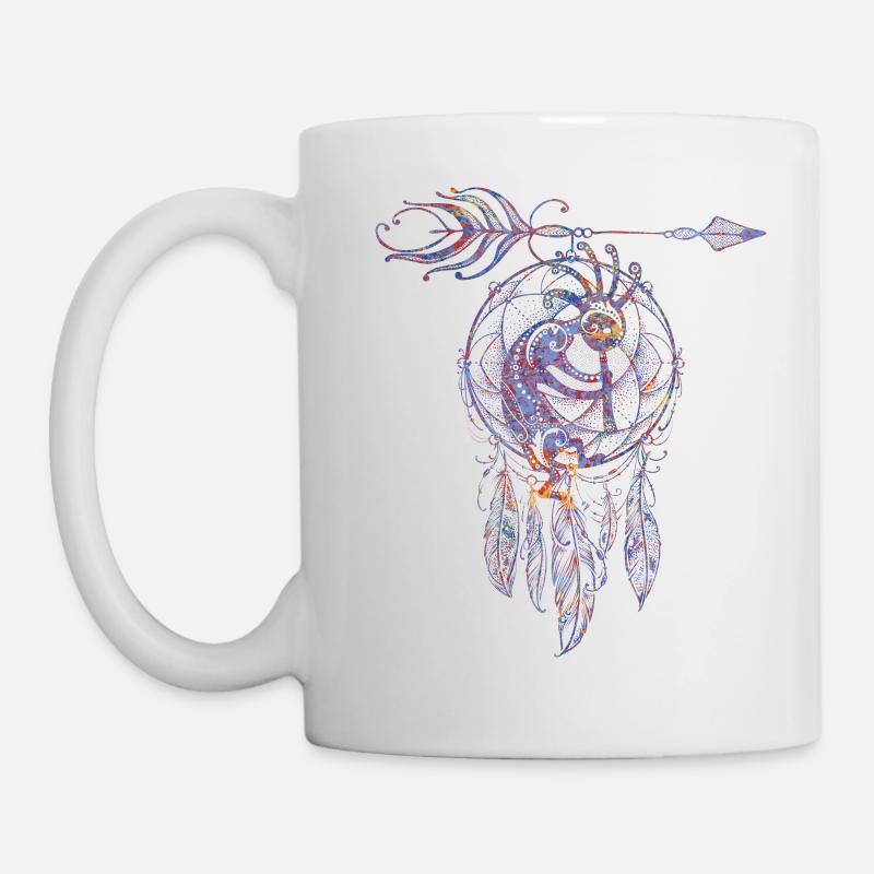 Native American Filigree Kokopelli Dreamcatcher 3 - Mug - white