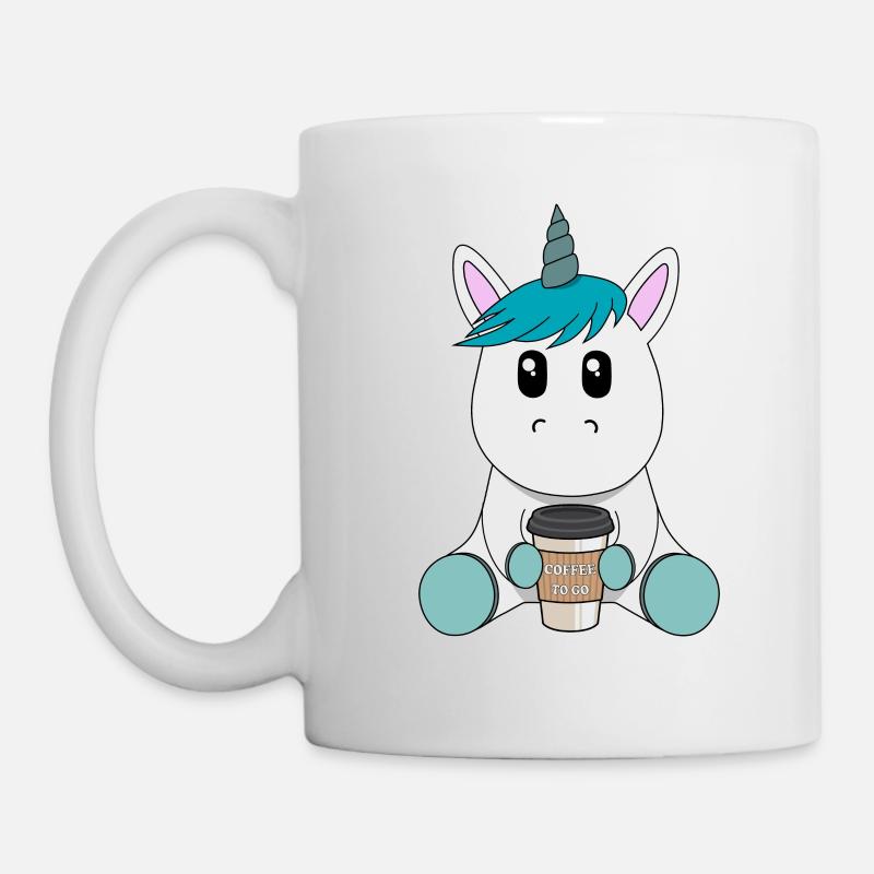 Unicorn with coffee - Mug - white