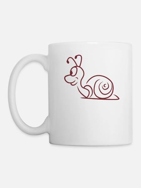 Cadeau d'escargot mignon coquille d'escargot - Mug blanc - blanc