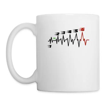 Heartbeat Motorcycle 6 Gears ECG - Mug - white - Left