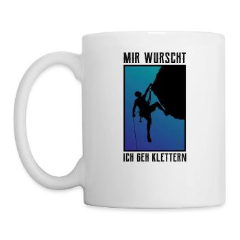 Mir Wurscht Ich geh Klettern - Klettern - Bouldern - Tasse - Weiß - Links
