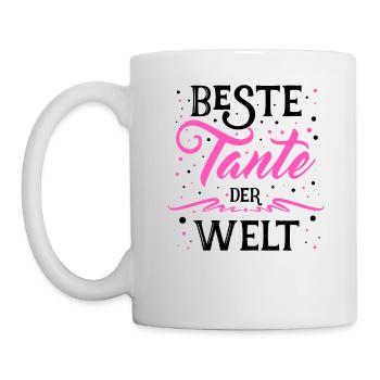 Beste Tante de Welt - Tante - Tanten - coole Tante - Tasse - Weiß - Links