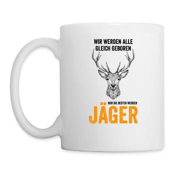 Alle gleich geboren, Nur die besten werden Jäger - - Tasse - Weiß - Links
