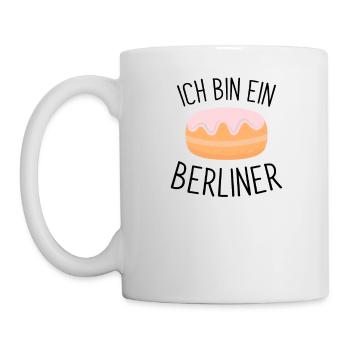 ich bin ein Berliner, JFK - Berliner - Berlin - wa - Tasse - Weiß - Links
