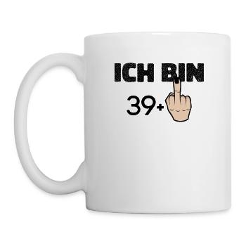 ich bin 39 + Mittelfinger 40 Geburtstag - Ich bin - Tasse - Weiß - Links