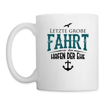 Letzte große Fahrt vor dem Hafen der Ehe, Kapitän - Tasse - Weiß - Links