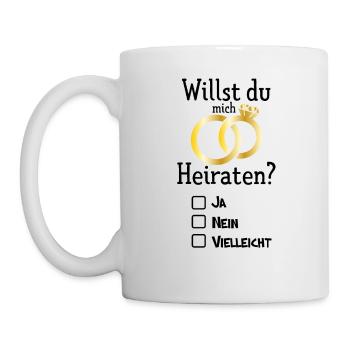 Willst du Mich Heiraten ja nein vielleicht Heirat - Tasse - Weiß - Links