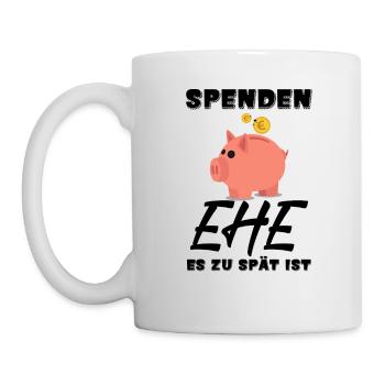 Spenden Ehe es zu spät ist Sparschwein Heirat - Tasse - Weiß - Links