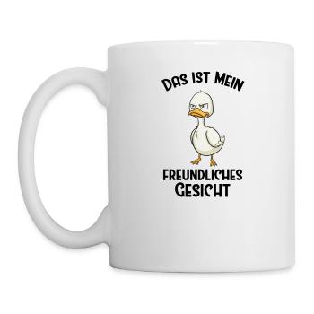 Das ist mein freundliches Gesicht Böse Ente Duck - Tasse - Weiß - Links
