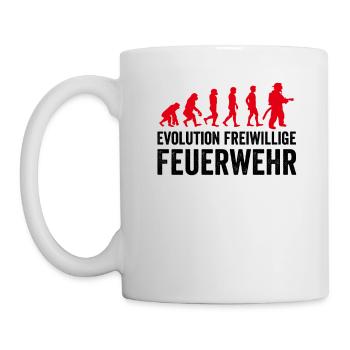 Evolution freiwillige Feuerwehr Geschenk Feuerwehr - Tasse - Weiß - Links