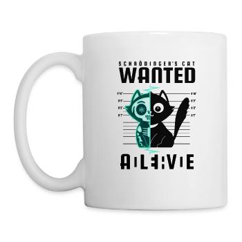 SCHRÖDINGERS KATZE DEAD ALIVE PHYSIKER GESCHENK - Tasse - Weiß - Links