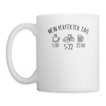Mein Perfekter Tag - Landwirt - Bauer - Landwirte, - Tasse - Weiß - Links