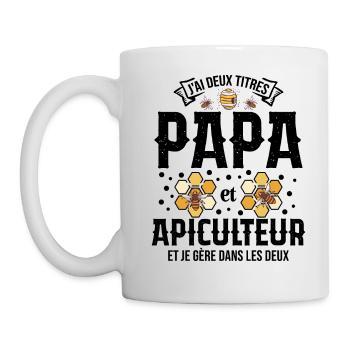 Papa Apiculteur Homme Abeilles Abeille Apiculture - Mug blanc - blanc - Gauche